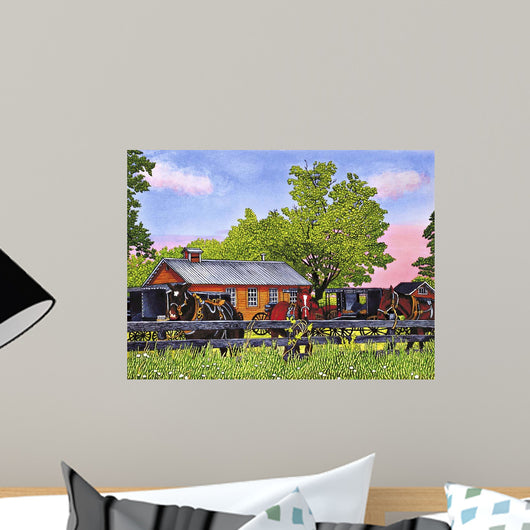 Horses Schoolyard Leon Ny Wall Decal