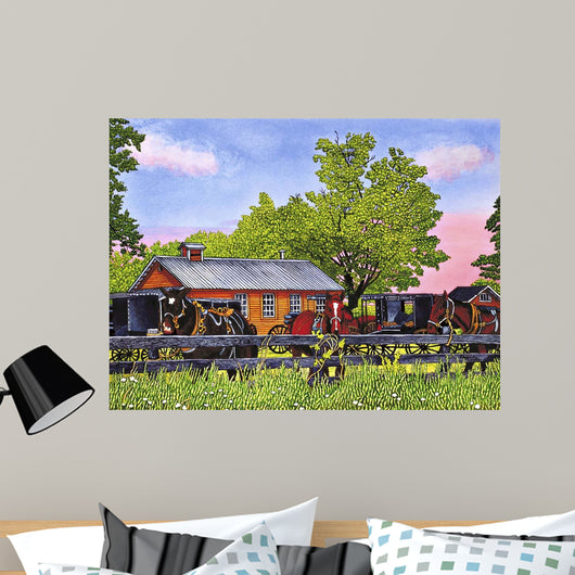 Horses Schoolyard Leon Ny Wall Decal