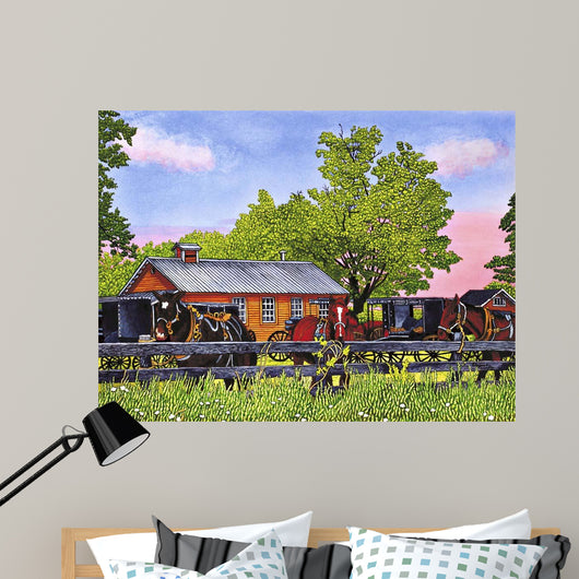 Horses Schoolyard Leon Ny Wall Decal