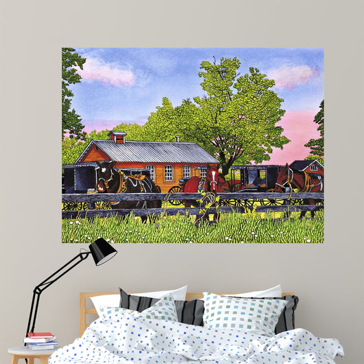 Horses Schoolyard Leon Ny Wall Decal