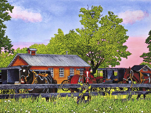 Horses Schoolyard Leon Ny Wall Decal