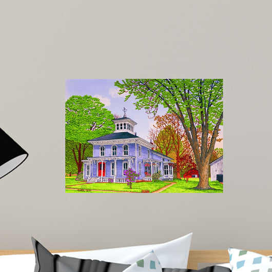 House Red Door Yorkshire Wall Decal