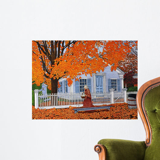 Lady with Basket Mumford Wall Decal