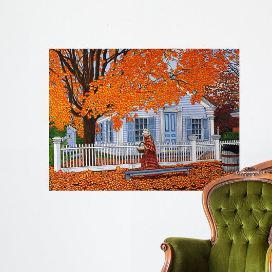 Lady with Basket Mumford Wall Decal
