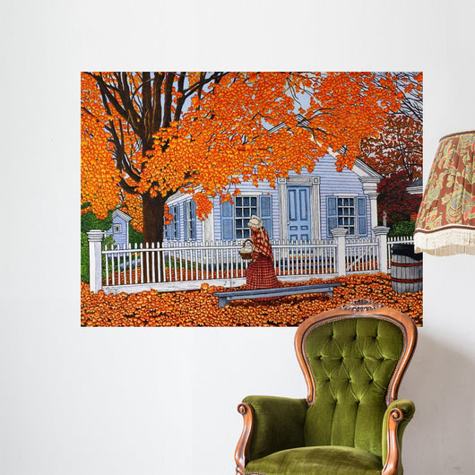 Lady with Basket Mumford Wall Decal