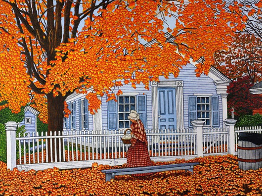 Lady with Basket Mumford Wall Decal