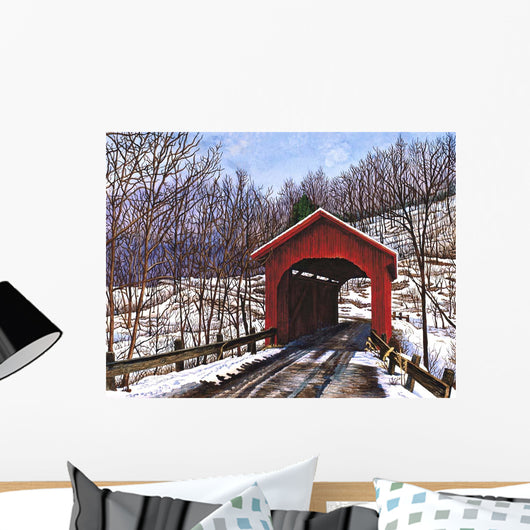 Old Red Bridge Vermont Wall Decal