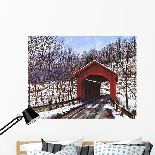 Old Red Bridge Vermont Wall Decal