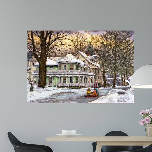 Sledding Chautauqua Ny Wall Decal
