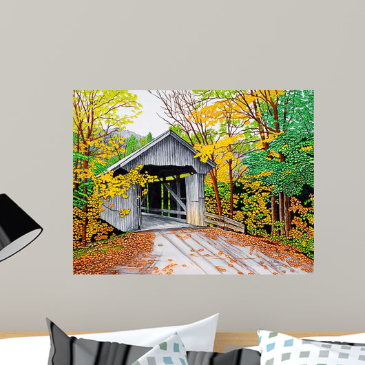Vermont Bridge Fall Wall Decal