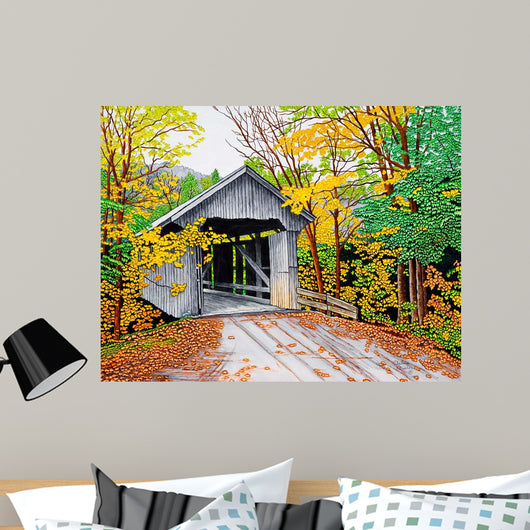 Vermont Bridge Fall Wall Decal