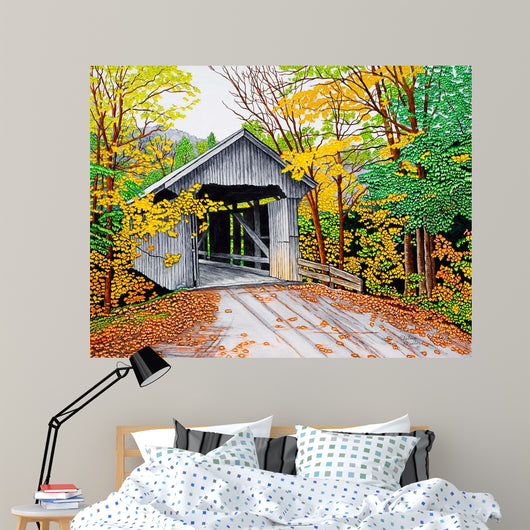 Vermont Bridge Fall Wall Decal