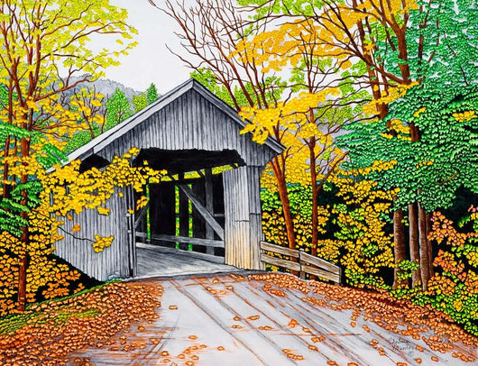 Vermont Bridge Fall Wall Decal