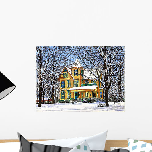 Victorian Home Winter Hamburg Wall Decal
