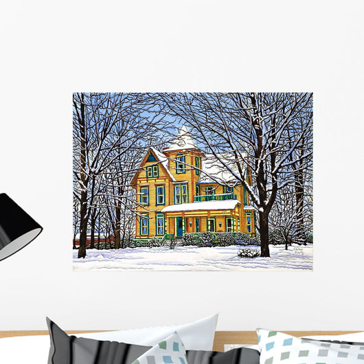 Victorian Home Winter Hamburg Wall Decal