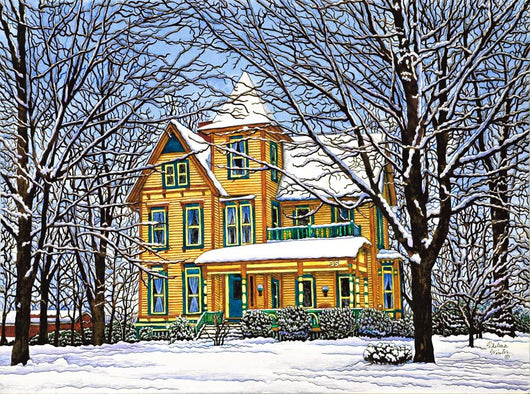 Victorian Home Winter Hamburg Wall Decal