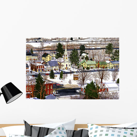 Village Square Vermont Wall Decal