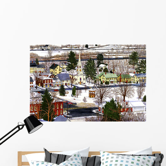 Village Square Vermont Wall Decal