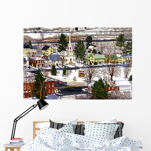 Village Square Vermont Wall Decal