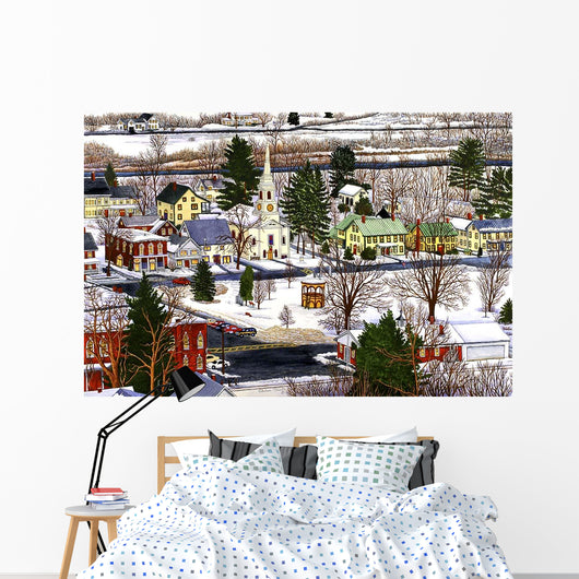 Village Square Vermont Wall Decal
