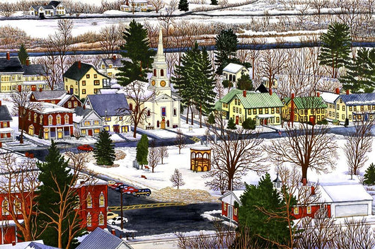 Village Square Vermont Wall Decal