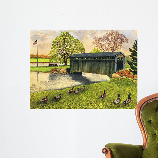 Winter's Covered Bridge North Wall Decal