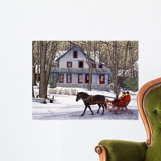 Blue Cottage Wall Decal