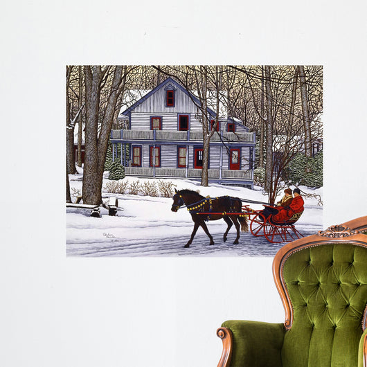 Blue Cottage Wall Decal