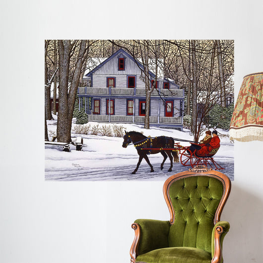 Blue Cottage Wall Decal