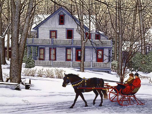 Blue Cottage Wall Decal