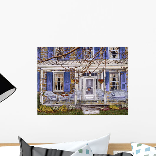 Blue Shutters Wall Decal