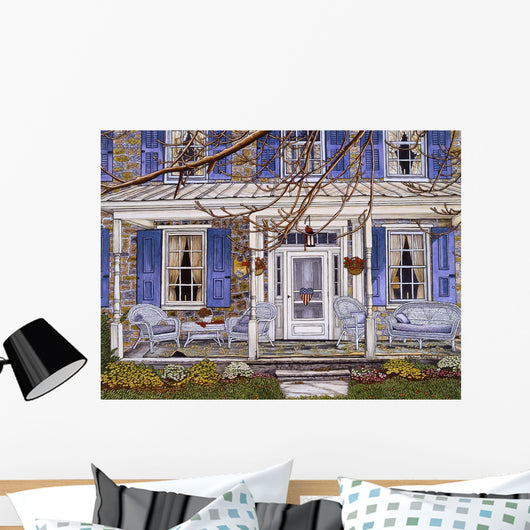 Blue Shutters Wall Decal