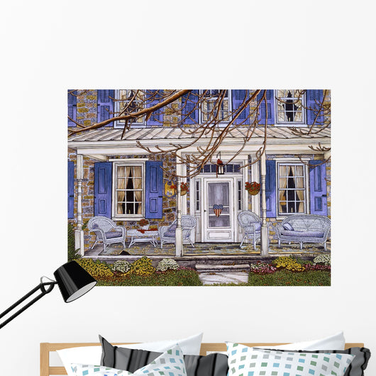 Blue Shutters Wall Decal