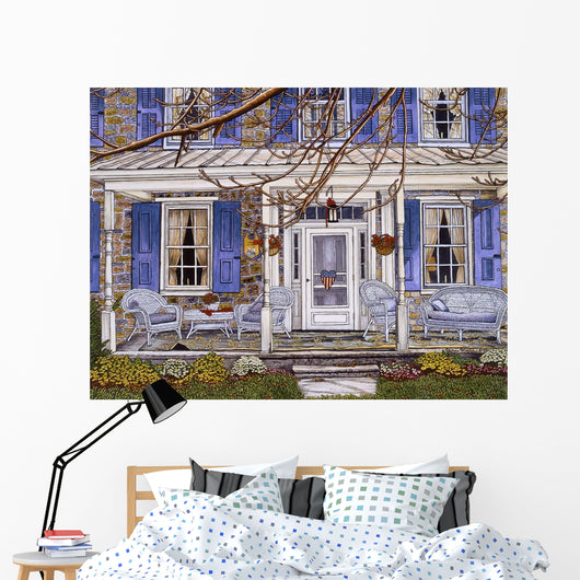 Blue Shutters Wall Decal