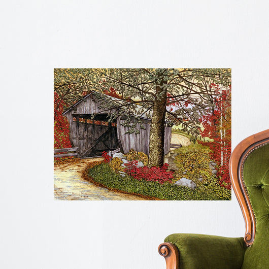 Covered Bridge Waterville Wall Decal