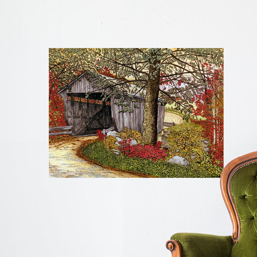 Covered Bridge Waterville Wall Decal
