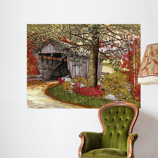 Covered Bridge Waterville Wall Decal