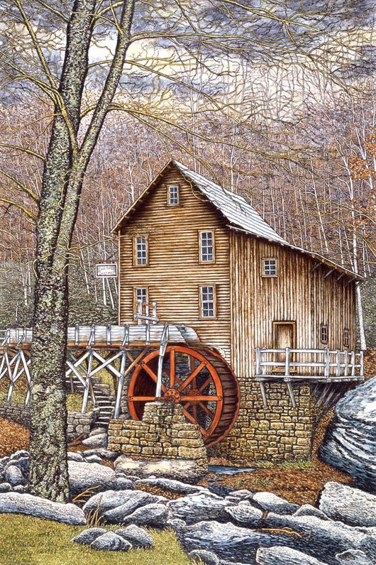 Glade Creek Grist Mill Wall Decal Design 1
