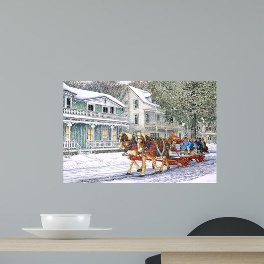 Red Sleigh Wall Decal