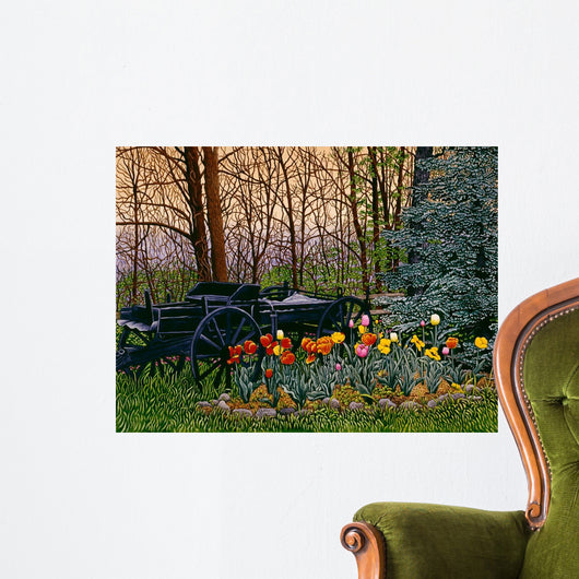 Tulips and Wagon Wheels Wall Decal