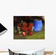 Strawberry Blue Vase Wall Decal