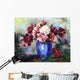 Flowers Blue Vase Wall Decal Design 1
