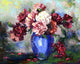 Flowers Blue Vase Wall Decal Design 1