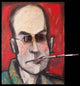 Hunter S Thompson With Cig Black Wall Mural