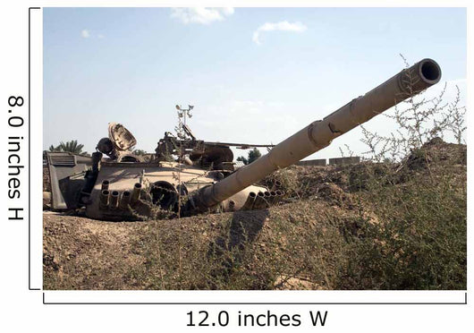 Destroyed Iraqi Tanks near Wall Decal