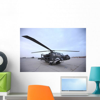 Ah-64d Apache Longbow Block Wall Decal Design 8 shown on a wall