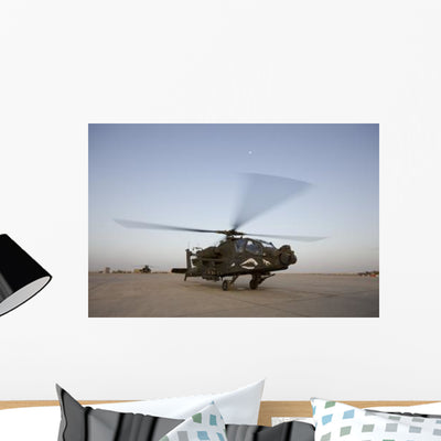 Ah-64d Apache Longbow Block Wall Decal Design 1 shown on a wall
