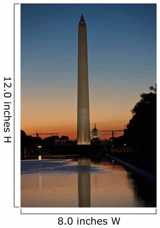 Washington Monument Sunset Washington Wall Decal Design 1