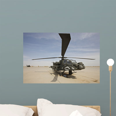 Ah-64d Apache Helicopter Cob Wall Decal Design 4 shown on a wall
