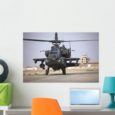 Ah-64 Apache Helicopter Returns Wall Decal Design 1 shown on a wall